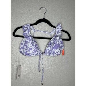 Maaji Bikini Top Womens Medium Reversible Ruffle Floral Swimwear Boho Beach Pool